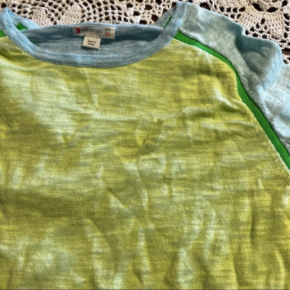 Crewcuts Light Weight Thin Sweater Lime Green and Light Blue Girls Size 12 - Picture 2 of 4